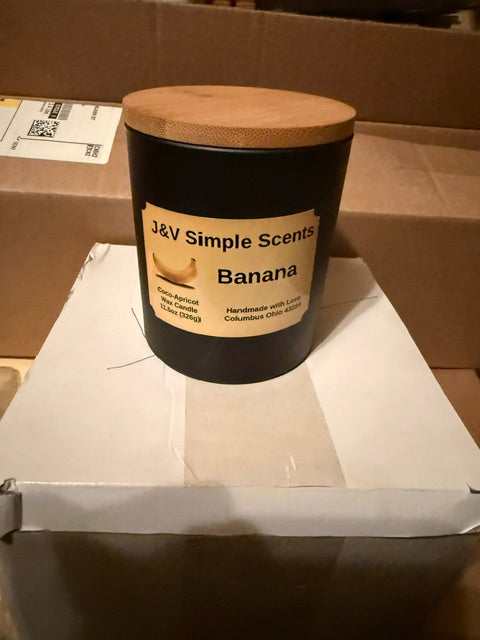 Handmade candle 14oz Banana